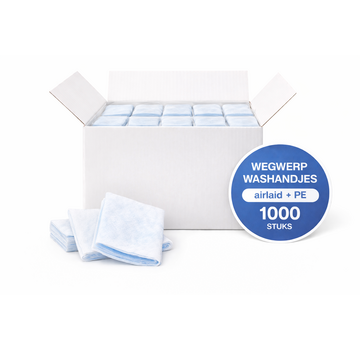 Van Manen Wegwerp washandjes geplastificeerd (1.000 stuks)