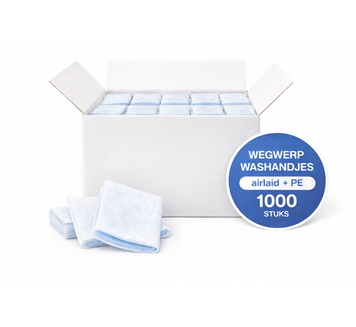 Van Manen Wegwerpwashandjes met plastic binnenkant Medicom  (1.000 stuks)