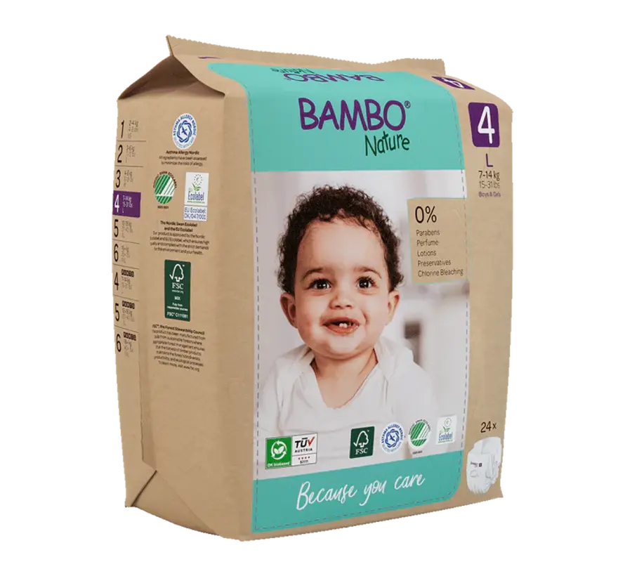 Bambo Nature luiers maat 4 L (24 stuks) 7 tot 14 kg
