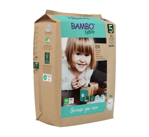 Bambo Nature luiers  Luierbroekjes maat 5 (11–17 kg) – Comfortabel en huidvriendelijk voor actieve peuters