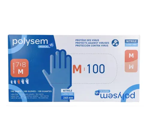 Polysem  Nitril handschoenen poedervrij Polysem (100 stuks)