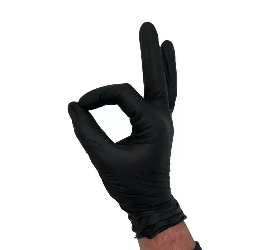 Voordeelverpakking Zwarte Nitril Handschoenen – 1000 Stuks Power & Grip