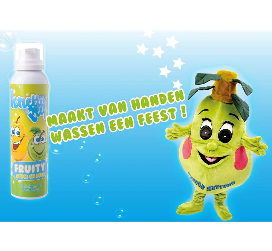 Knetterzeep Fruity 150 ml – knetterende handzeep met appel-peergeur