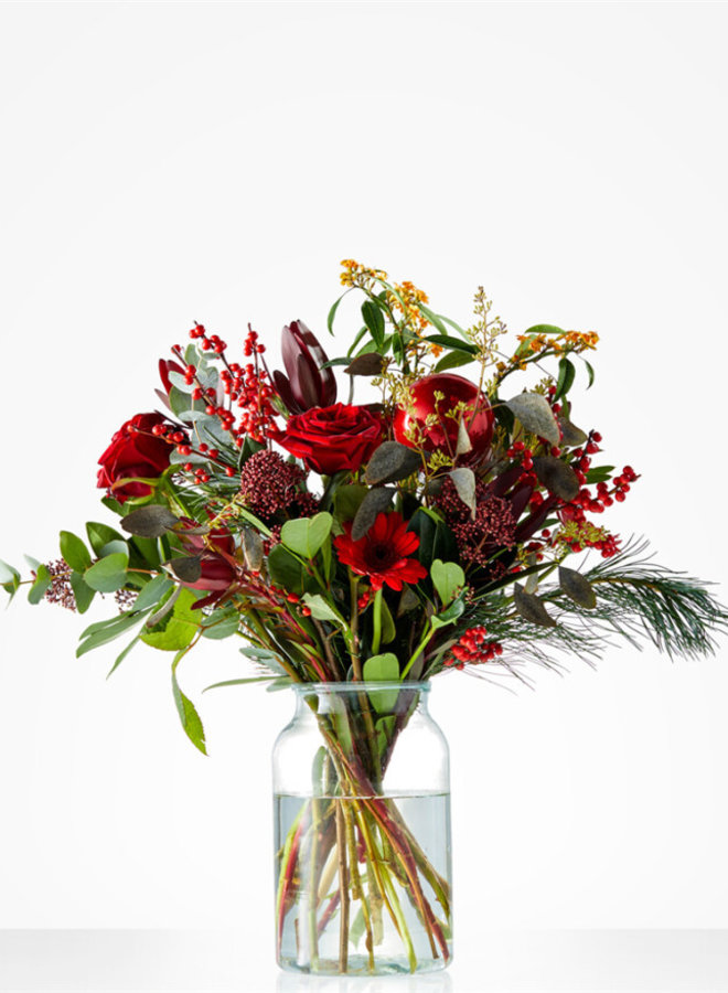Kerstboeket rood