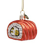 Glazen kerst decoratie zalm sushi H5cm