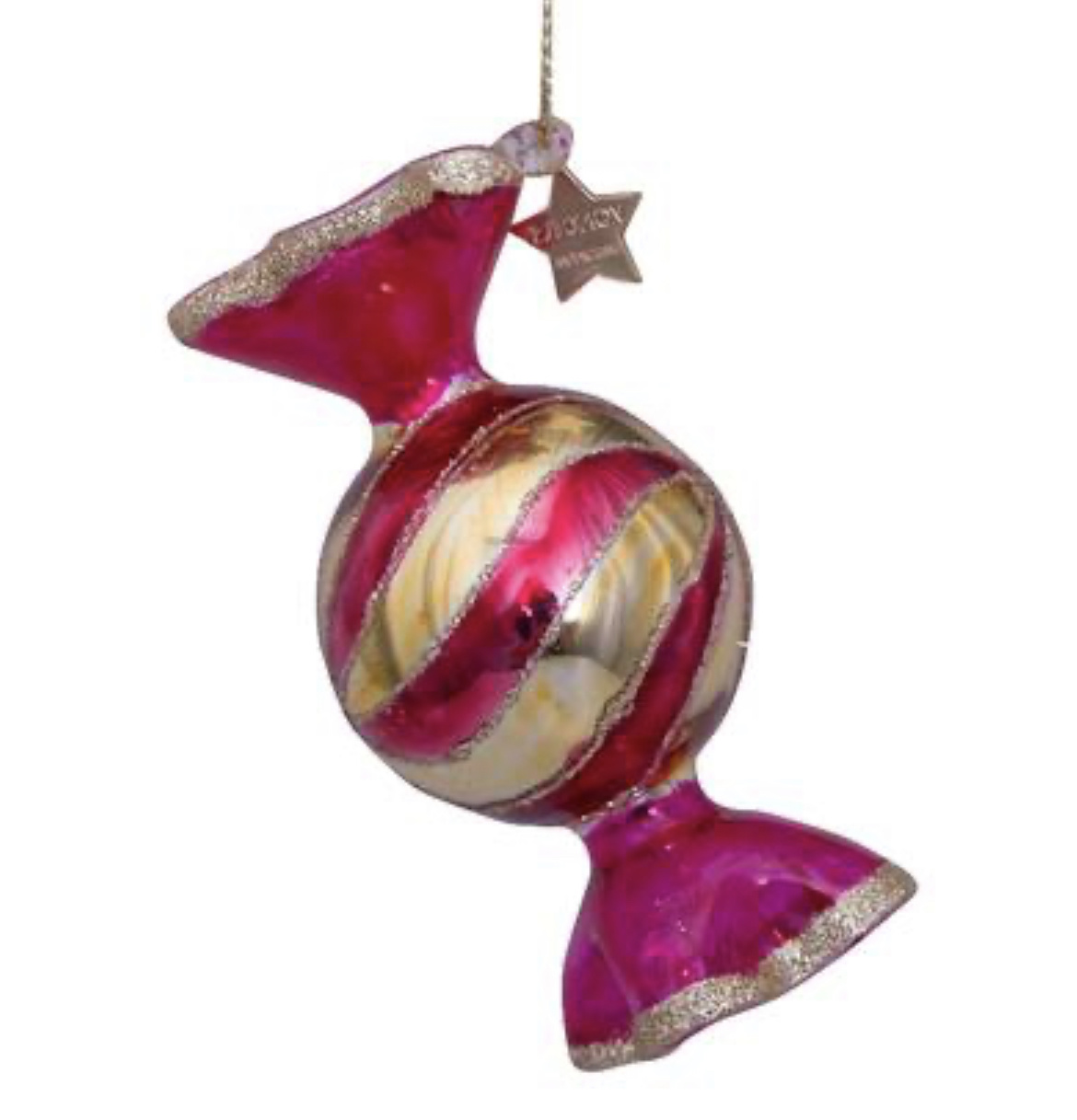 Toevlucht Mondwater schot Glazen kerst decoratie rood transparant snoepje H7cm - kleur&geur
