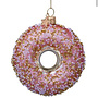 Glazen kerst decoratie donut met decoratie H11cm