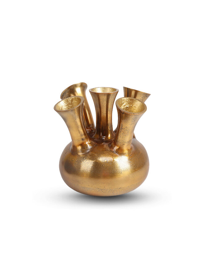 5 Mouth Vase Small Bronze/Gold