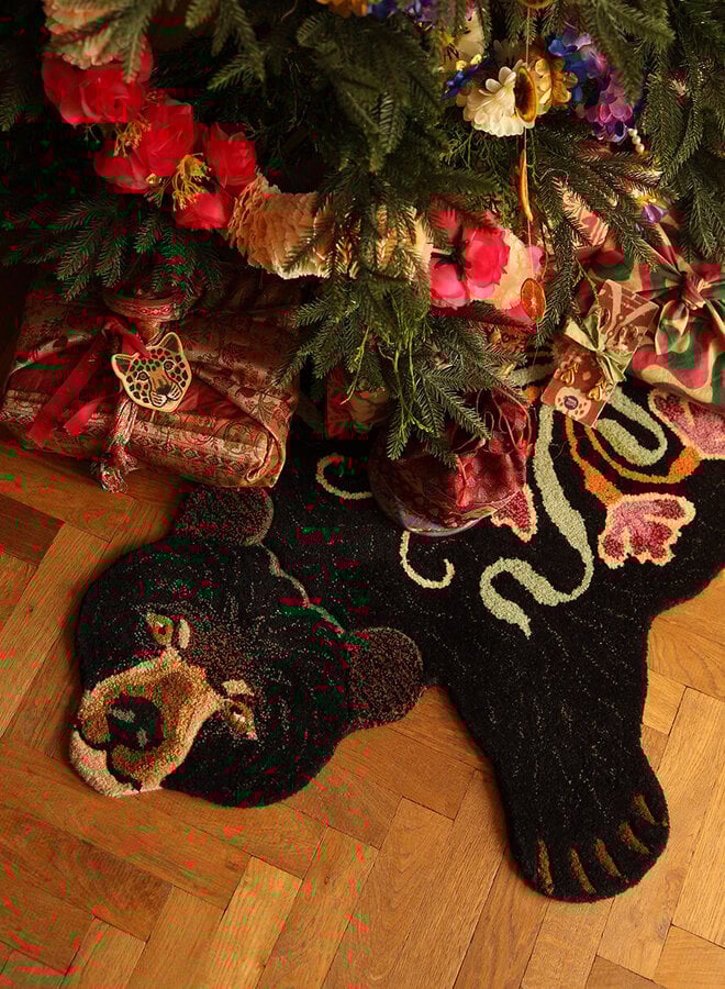 Blooming Zwarte Beer Vloerkleed Groot