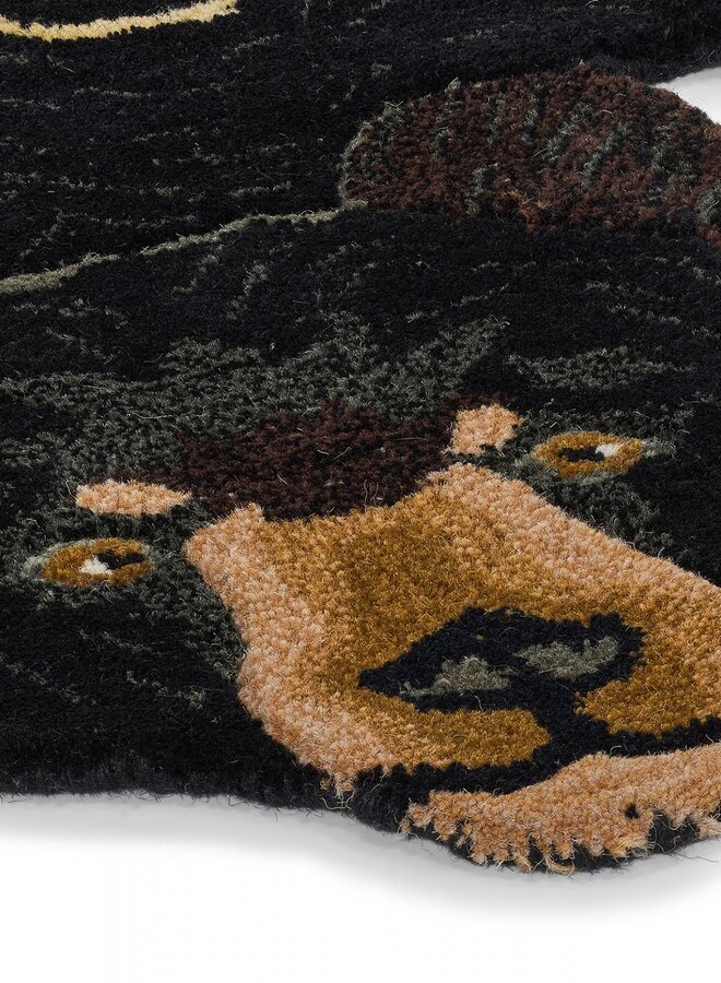 Blooming Zwarte Beer Vloerkleed Groot