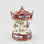Luxe Kerstcarrousel met Paarden – Rood, Wit & Goud | EDG – 24 cm