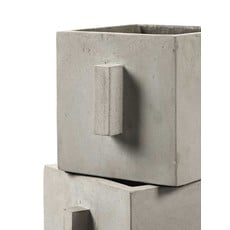 Plant Pot Concrete Square Grey (S)