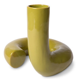 Twisted Vase Glossy Olive