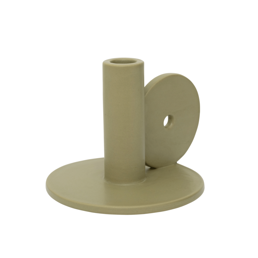 Candle Holder Dappled Green