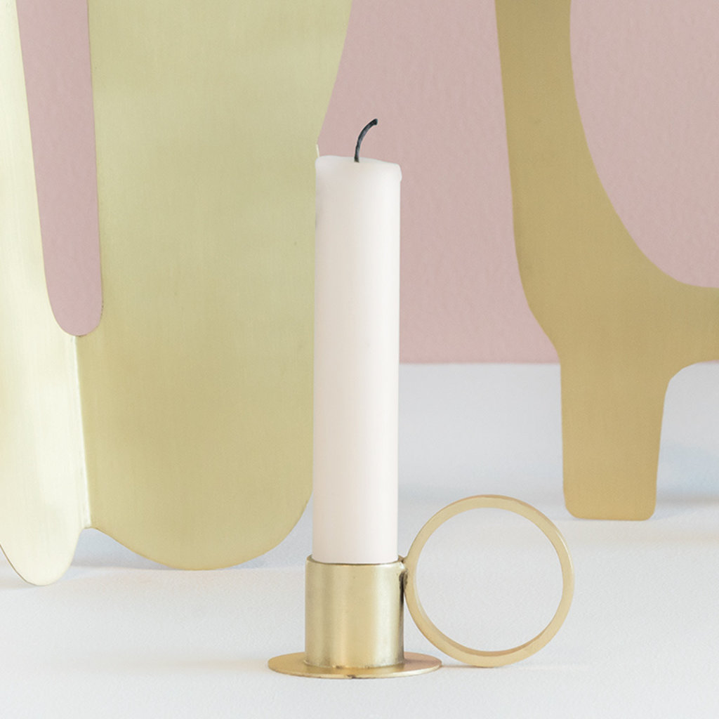 Candle Holder Circle Gold