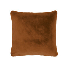 Furry Cushion Leather Brown