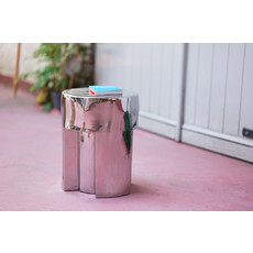 Side Table Stoneware Chrome