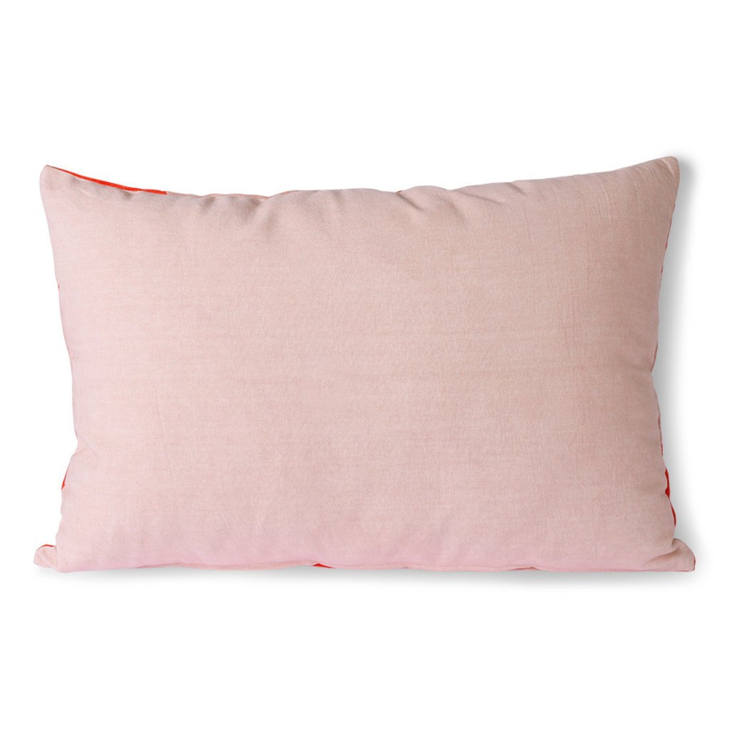 Striped Velvet Cushion Red