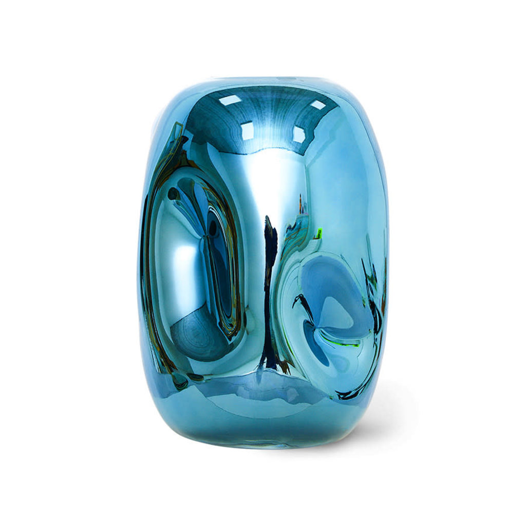 HK Objects - Blue Chrome Glass Vase