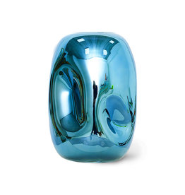 HK Objects - Blue Chrome Glass Vase