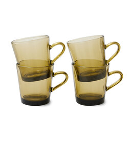 70s Coffee Cups Glass Brown