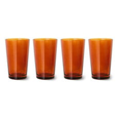 70s Tea Glasses Amber (Set of 4)