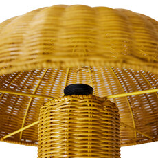 Table Lamp Rattan Mustard