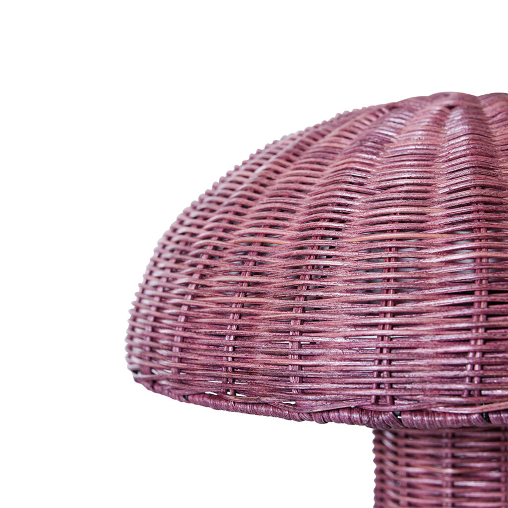 Table Lamp Rattan Burgundy