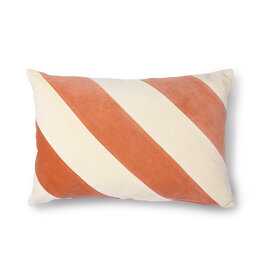 Striped Cushion Velvet Peach