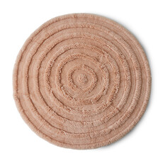 Rug Round Woolen Pink