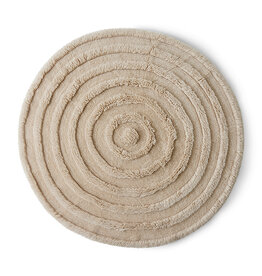 Rug Round Woolen Cream