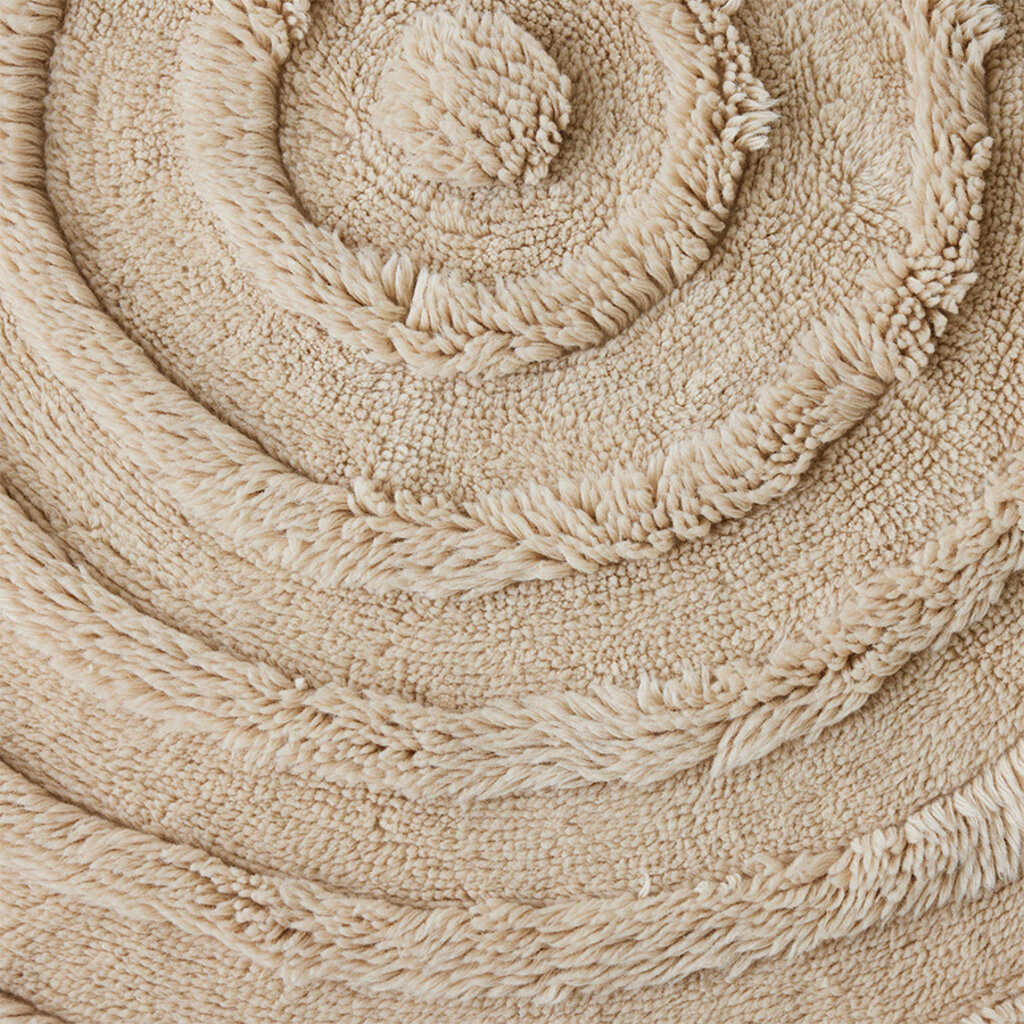 Rug Round Woolen Cream