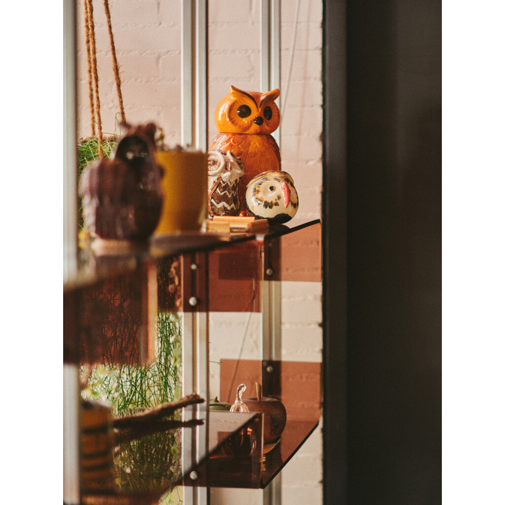 Jar Ceramic Owl Tangerine