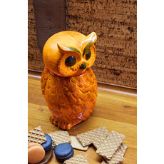 Jar Ceramic Owl Tangerine