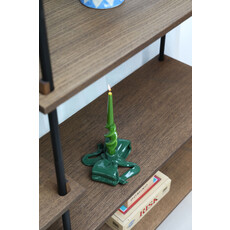 Candle Holder Ribbon Green