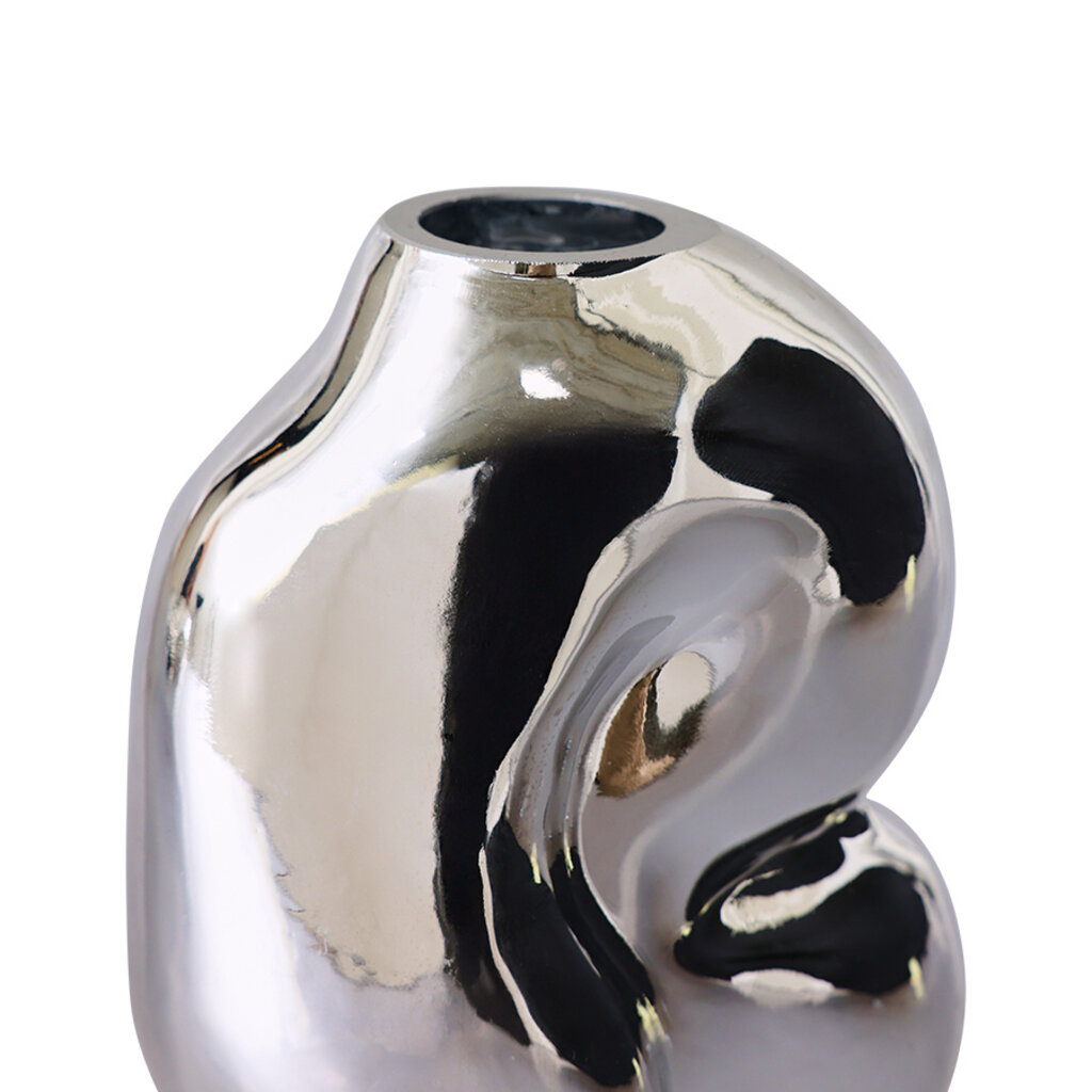 Vase Gleam Glass Chrome (S)
