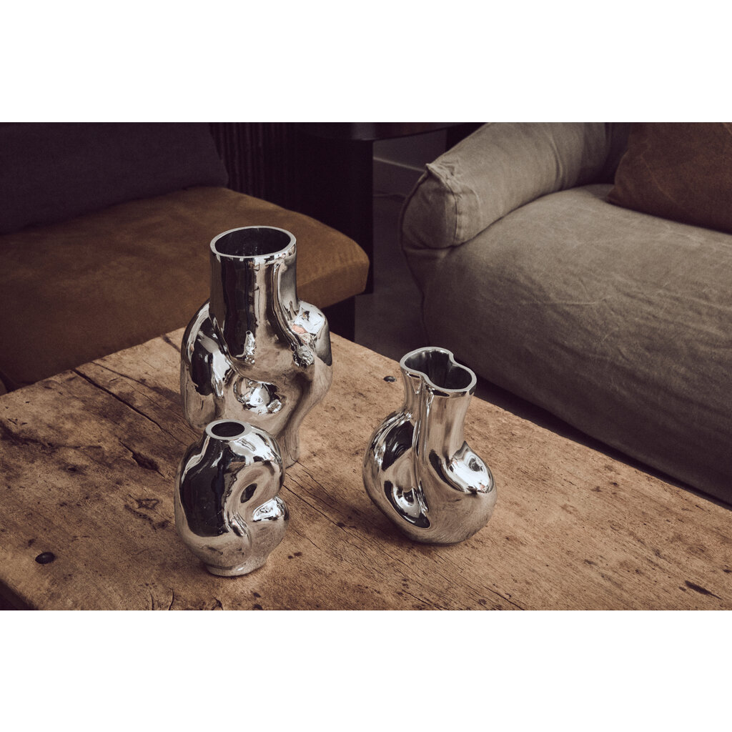 Vase Gleam Glass Chrome (S)