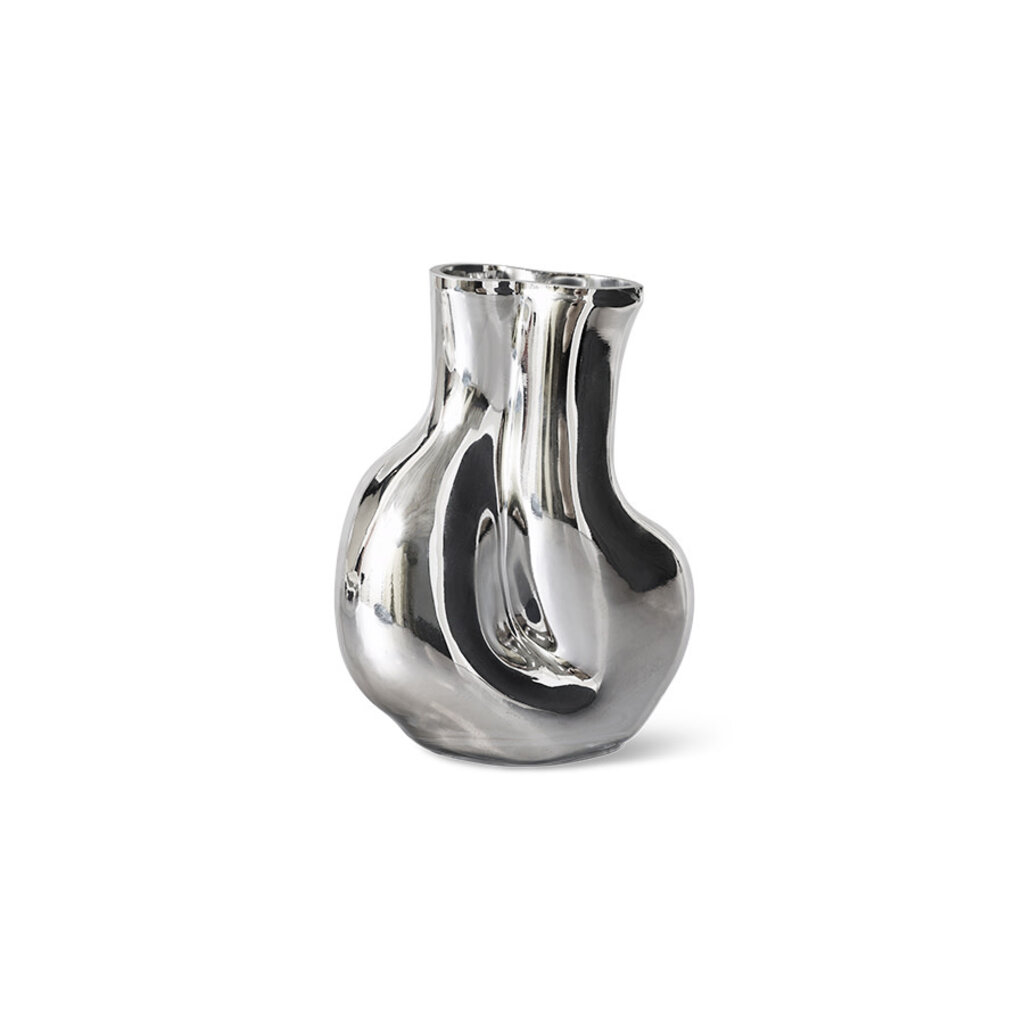 Vase Gleam Glass Chrome (M)