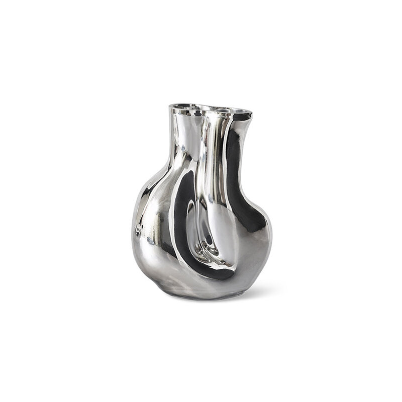 Vase Gleam Glass Chrome (M)