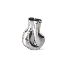 Vase Gleam Glass Chrome (M)