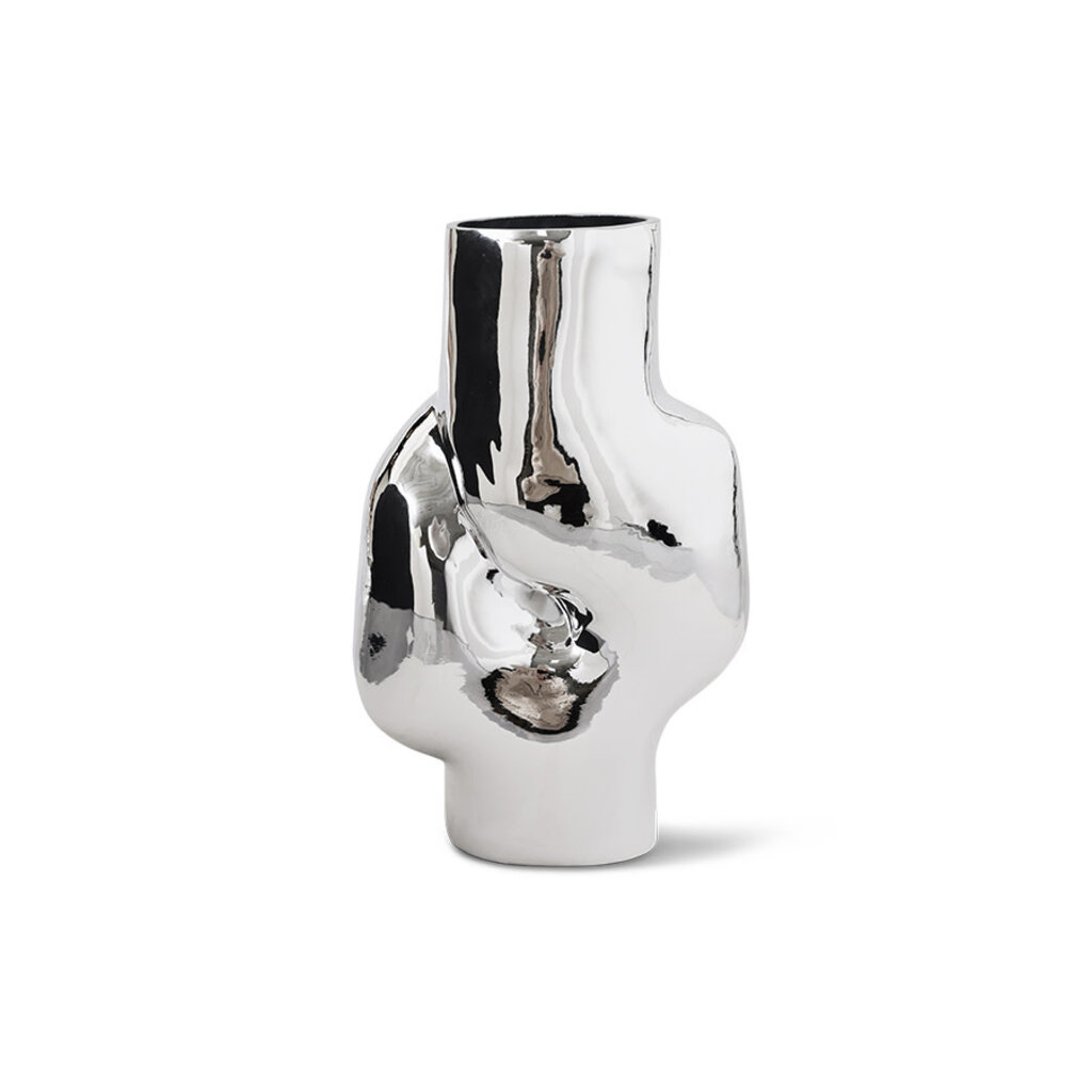 Vase Gleam Glass Chrome (L)