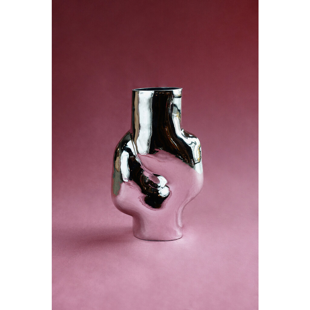 Vase Gleam Glass Chrome (L)