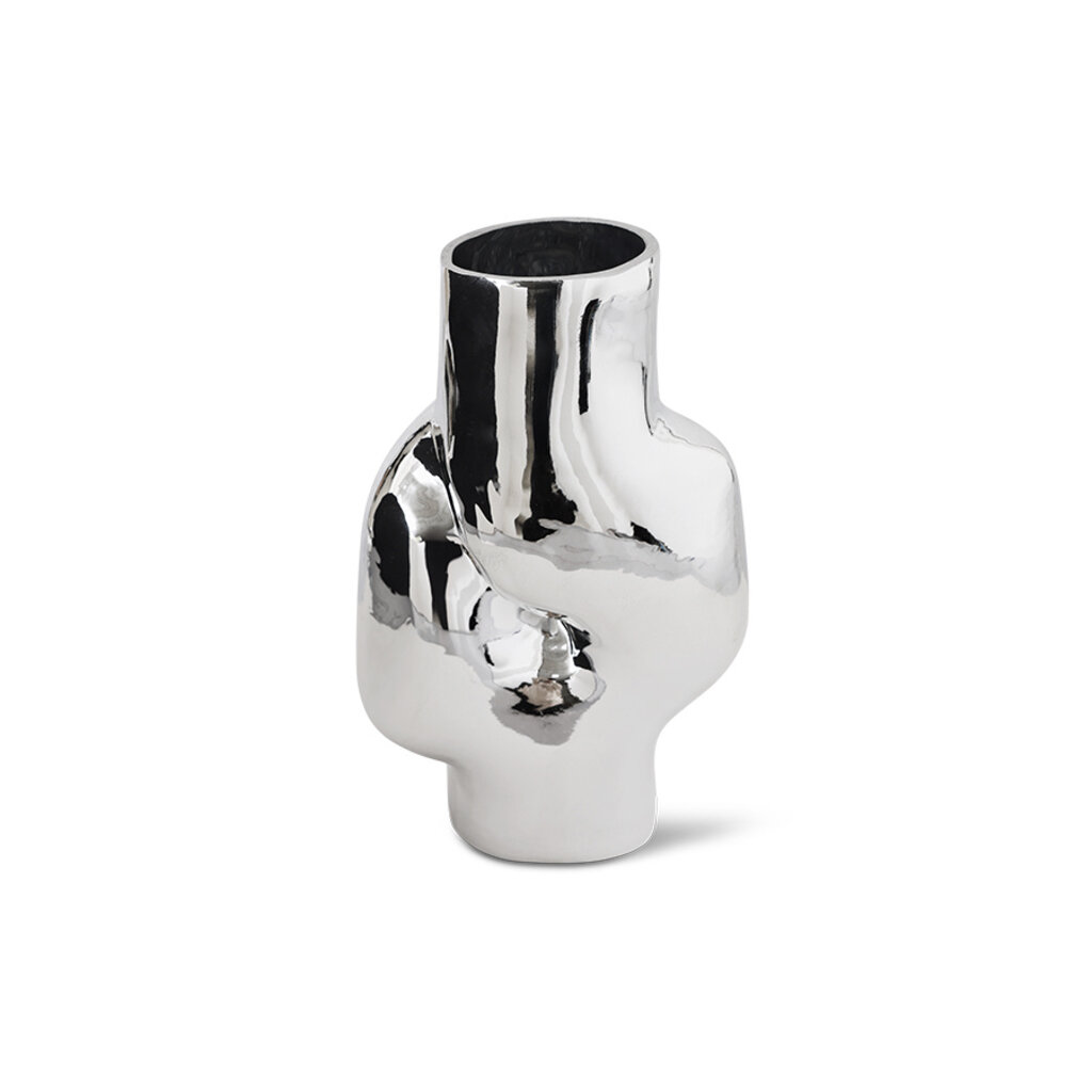 Vase Gleam Glass Chrome (L)