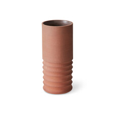 Vase Tube Handcarved Terracotta