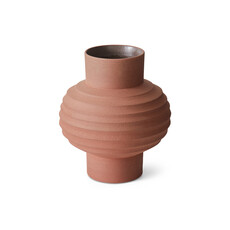 Vase Bulb Handcarved Terracotta