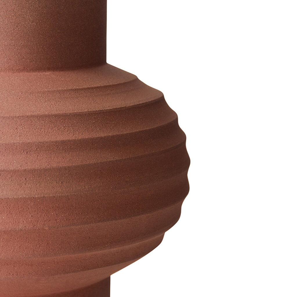 Vase Bulb Handcarved Terracotta