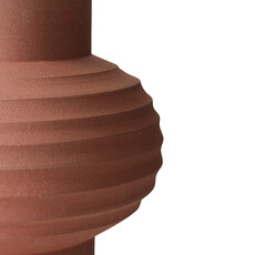 Vase Bulb Handcarved Terracotta