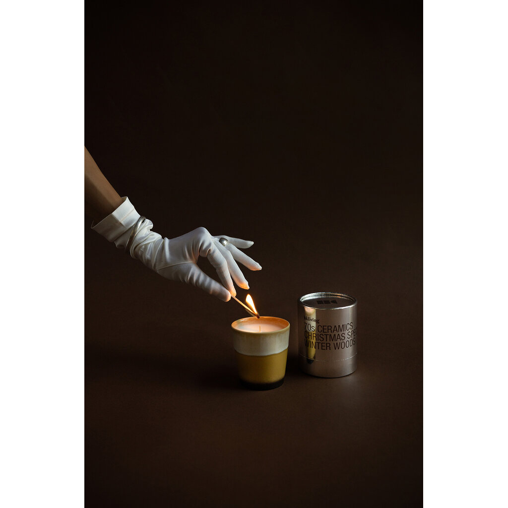 70s Christmas Candle Winter Woods