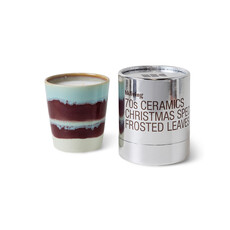 70s Christmas Candle Frosted Leaves