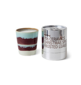 70s Christmas Candle Frosted Leaves